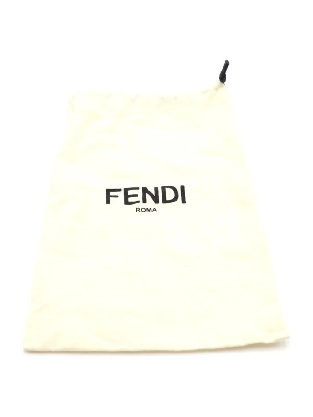 Fendi FF Square Belt Leather Black Silver
